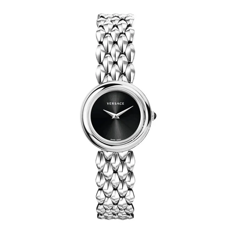 Men's Swiss Handmade Edition-Versace Ladies Watch V-Flare Black Bracelet VEBN00618