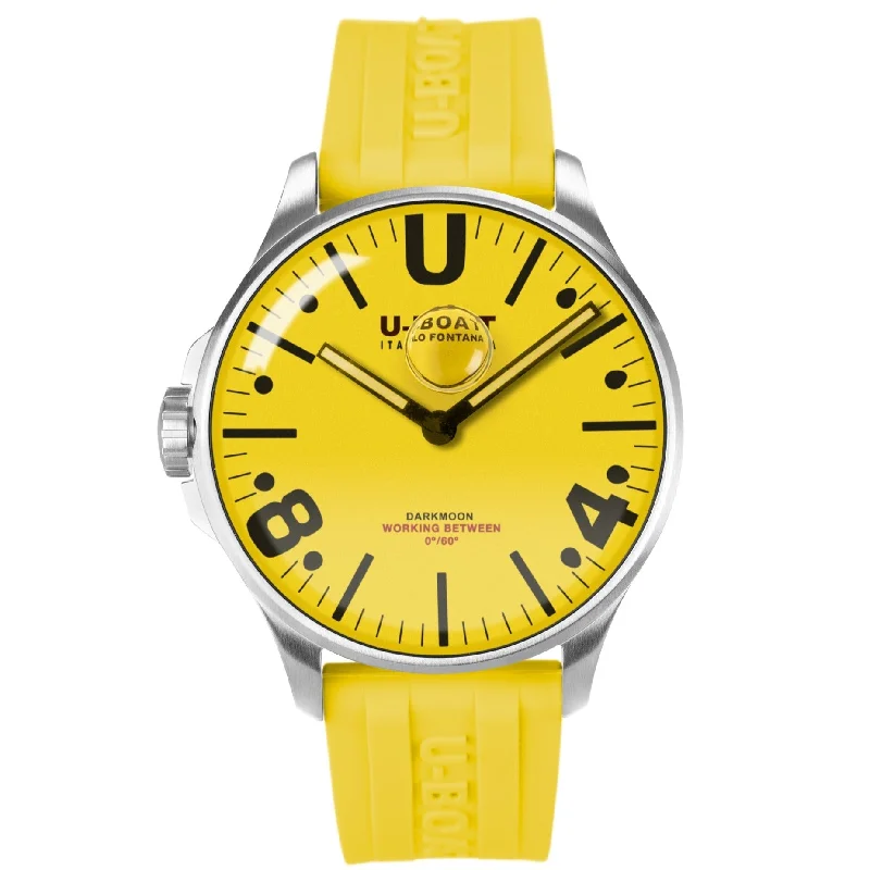Unisex Smart Watches Online-U-Boat 8964 Men's Darkmoon 44mm Yellow SS  Watch