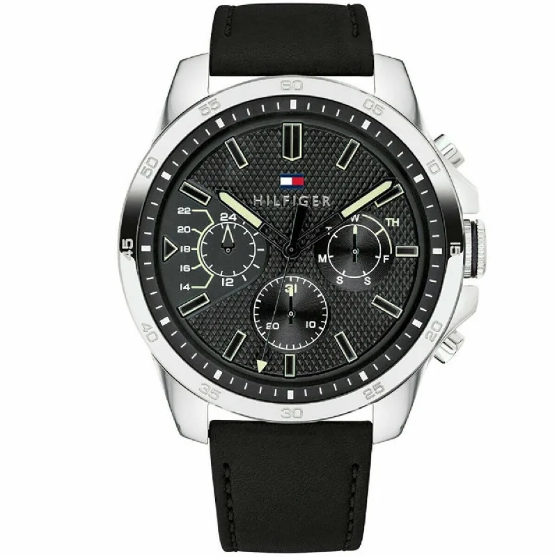 Men's Digital Dress Watches-Tommy Hilfiger 1791563 Men's Black Chronograph Watch