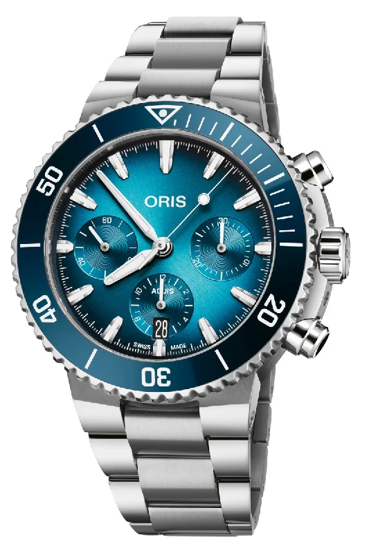 Men's Asian Made Style Dress Watches-Oris Divers Aquis Chronograph 43.5mm 01 771 7793 4155-07 8 23 01PEB Men's Asian Made Style Dress Watches-Oris Divers Aquis Chronograph 43.5mm 01 771 7793 4155-07 8 23 01PEB