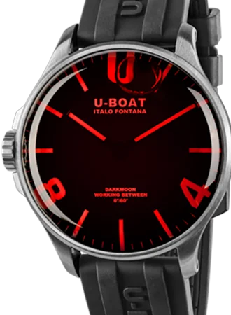 Men's Monogrammed Design Dress Watches-Darkmoon 44mm Red SS Ref. 8465/B