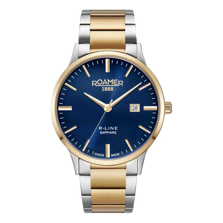 Men's Extra Large Style Men's Watches-Roamer 718833 48 45 70 R-Line Classic Men's Two-Tone Watch