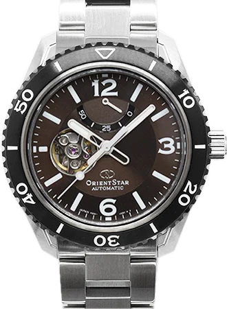 Men's Rectangular Case Design Sports Watches-Sports Semi-Skeleton Cappuccino Pwr Rsv Ref. RK-AT0102Y