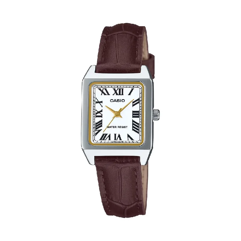 Women's Handmade Style Women's Mechanical Watches-Casio collection LTP-B150L-7B2EF rettangolare bicolore romani