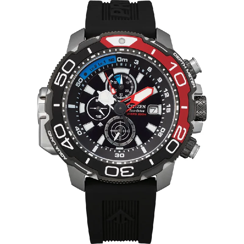 Men's Oval Case Design Digital Watches-Citizen Promaster Marine Aqualand BJ2167-03E