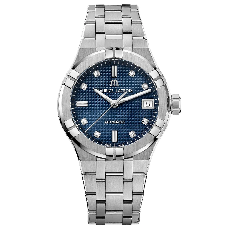 Men's Swiss Birthday Edition-Maurice Lacroix Ladies Blue Aikon Automatic Watch AI6006-SS002-450-1