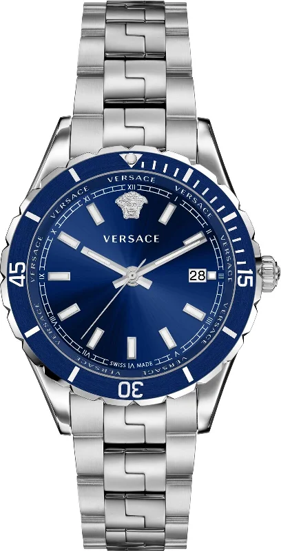 Men's Swiss Office Wear Edition-Versace Men's Watch Hellenyium 42mm Blue Bracelet VE3A00922