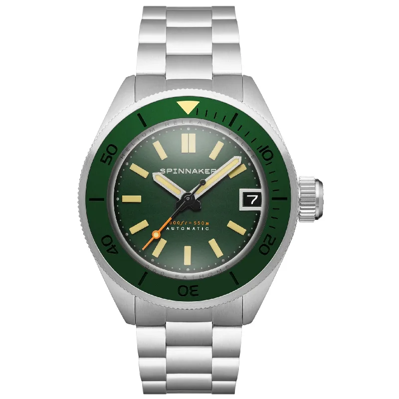 Men's Dive Watches with Alarm Function -Spinnaker Hunter Green Piccard Automatic Watch SP-5098-11