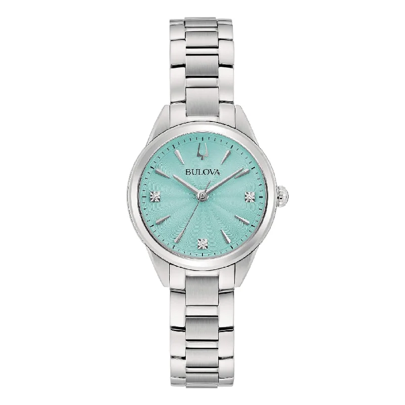 Women's Mechanical Watch British Made Edition-Orologio Bulova lady 96P253 Sutton Petite quadrante turchese Women's Mechanical Watch British Made Edition-Orologio Bulova lady 96P253 Sutton Petite quadrante turchese