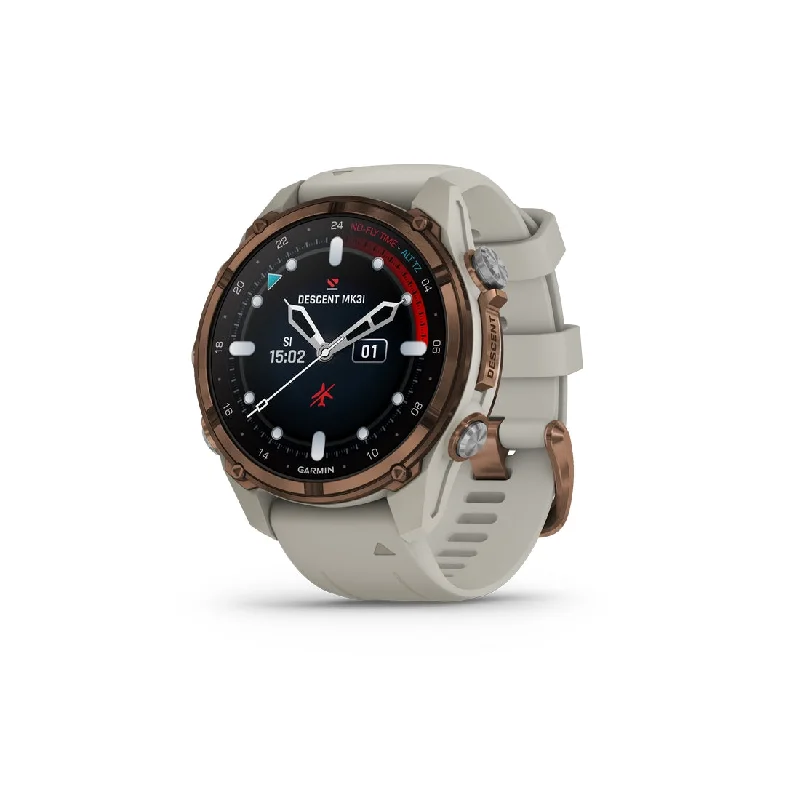 Men's Round Case Design Sports Watches-Orologio Garmin Descent MK3i 43mm dlc bronze 010-02753-14