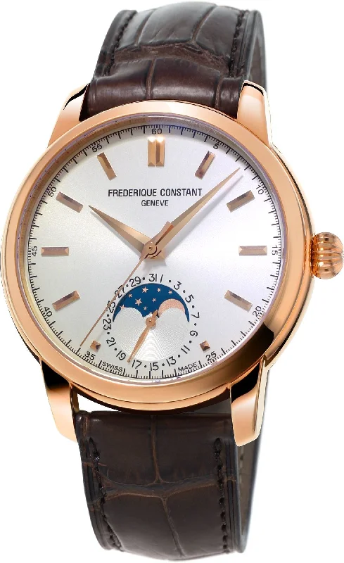 Men's Swiss Party Wear Edition-Frederique Constant Watch Slimline Moonphase Rose Gold FC-715V4H4