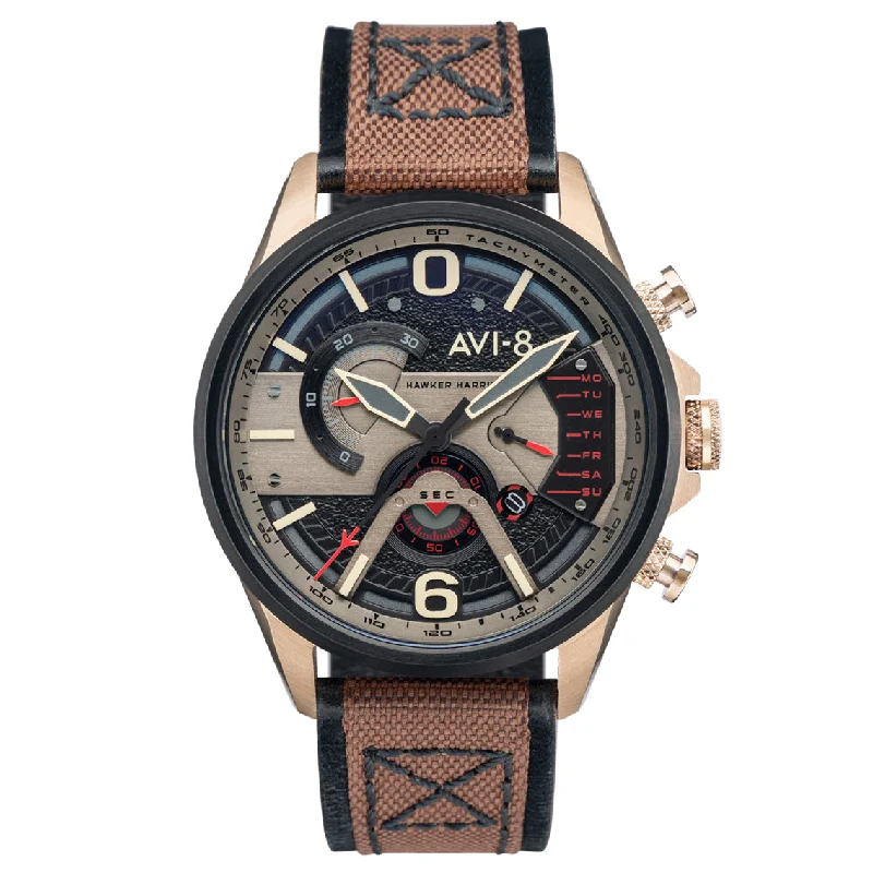Men's Field Watches Movements-AVI-8 Men's Desert Brown Hawker Harrier II Watch AV-4056-06 Men's Field Watches Movements-AVI-8 Men's Desert Brown Hawker Harrier II Watch AV-4056-06