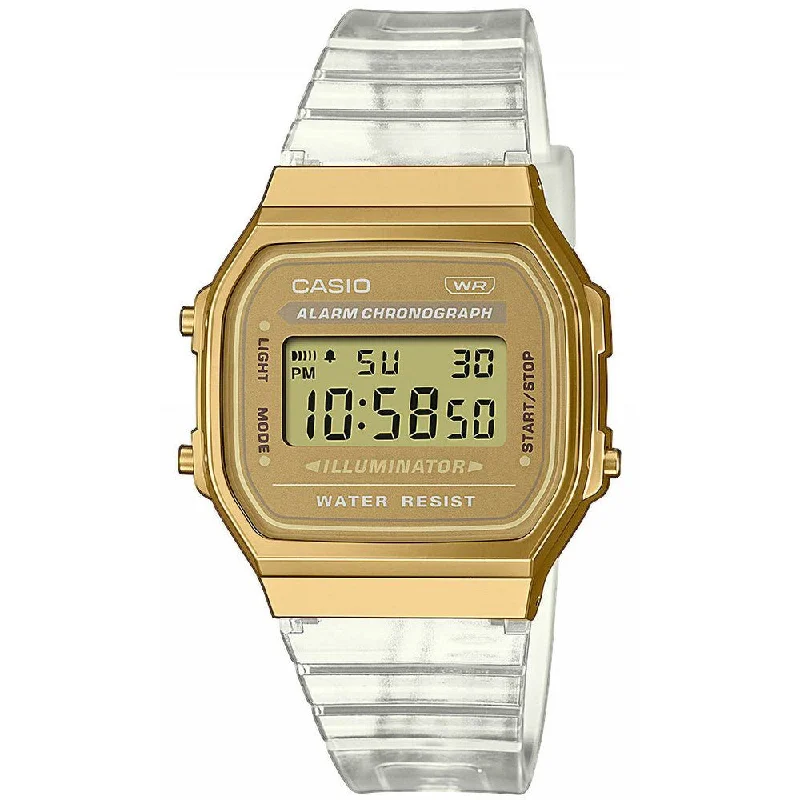 Unisex Fashionable Design Watches-Casio Vintage Men's Gold Watch A168XESG-9AEF