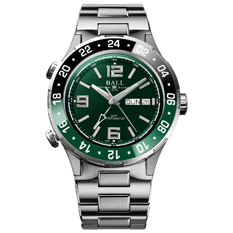 Men's Swiss Made Edition-Ball Roadmaster Marine GMT Men's Green Watch DG3030B-S2C-GR