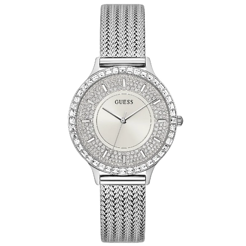 Men's French Made Design Dress Watches-Guess GW0402L1 Ladies Soiree Silver Watch