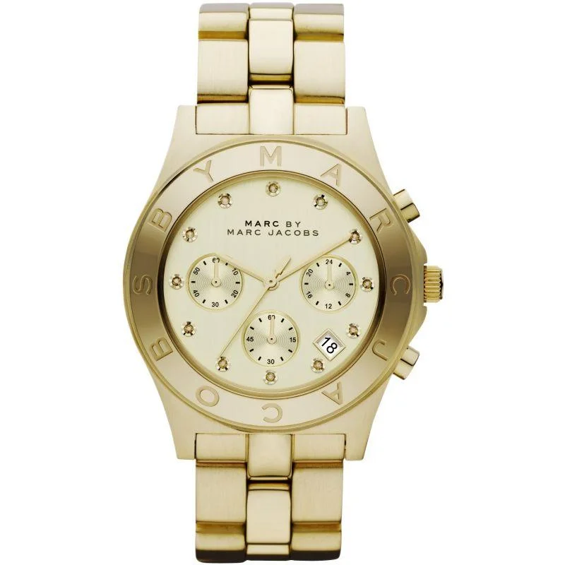 Men's Romantic Dinner Dress Watches-Marc Jacobs MBM3101 Ladies Blade Gold Watch