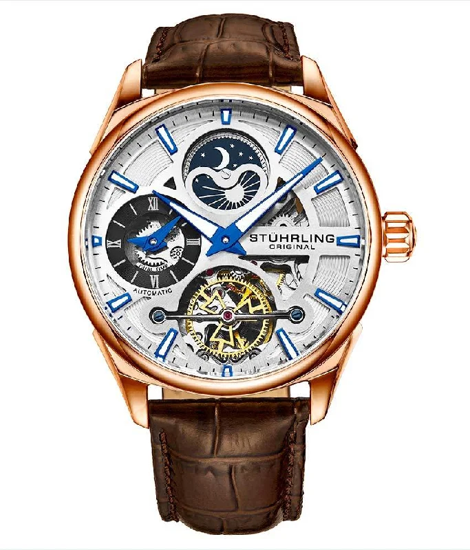 Silver Dial/Rose Case/Brown Leather Strap 2