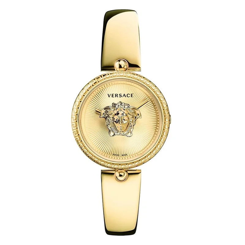Men's Swiss High-End Edition-Versace Ladies Watch Palazzo Empire 34mm Gold Band VECQ00618