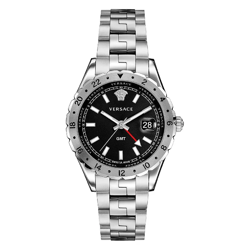 Men's Swiss Summer Edition-Versace Men's Watch Hellenyium GMT Black Bracelet V11020015