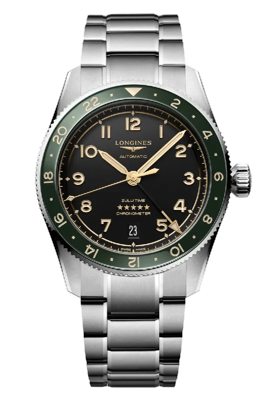 Men's Analog Dress Watches-Longines Spirit Zulu GMT 39mm L3.802.4.63.6