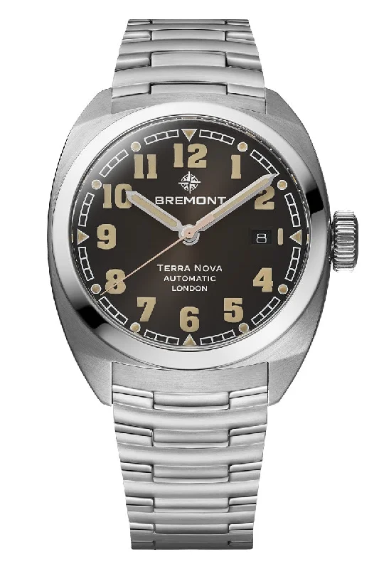 Men's Occasional Dress Watches-Bremont Terra Nova 40.5mm Date TN40-DT-SS-BK-B