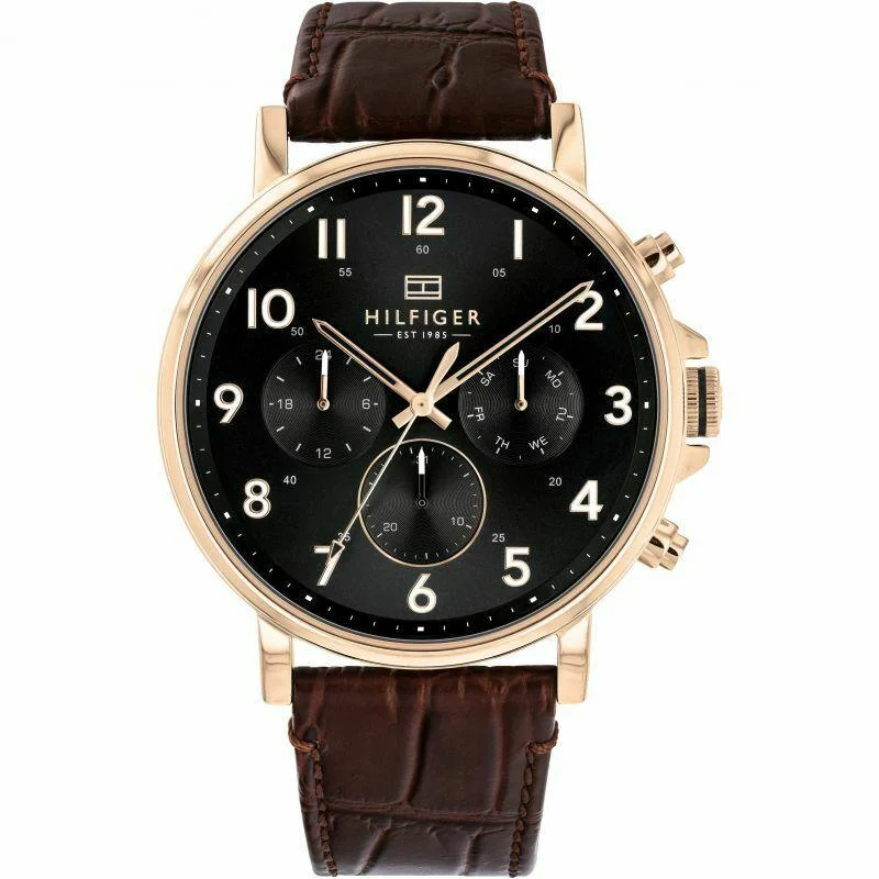 Men's Occasional Design Dress Watches-Tommy Hilfiger 1710379 Men's Black Chronograph Watch