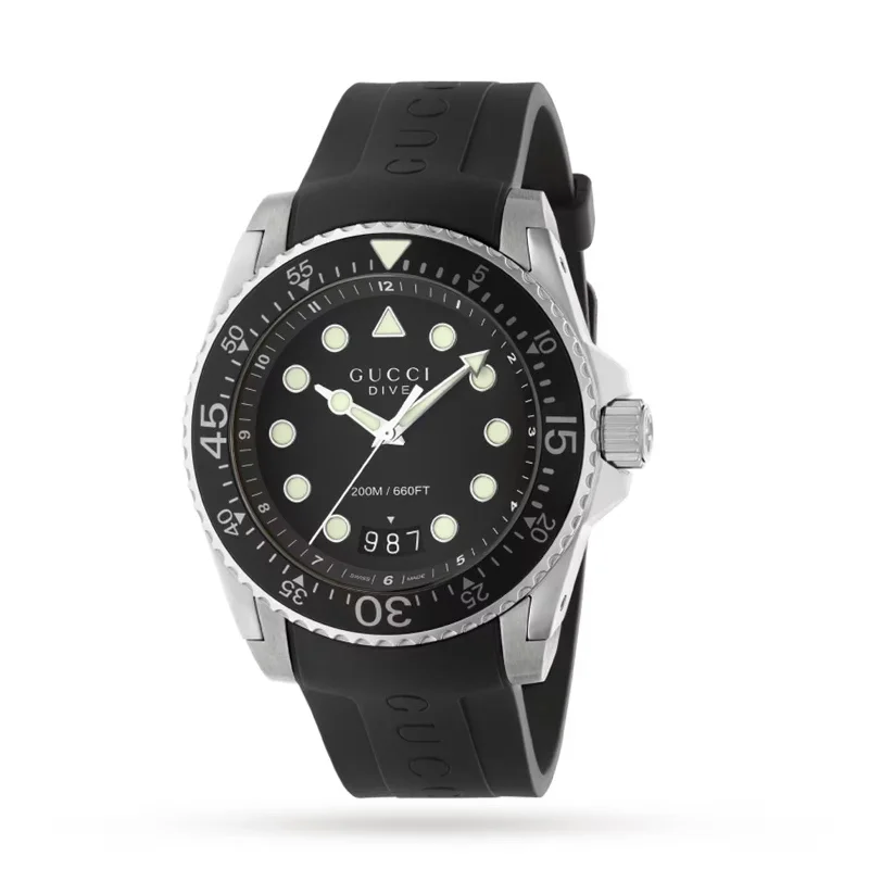 Men's Swiss Business Meeting Edition-Gucci Dive Men's Black Watch YA136204B