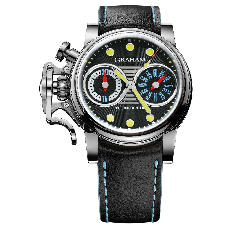Men's GMT Watches with Rotatable Bezel -Graham Black Chronofighter Vintage Ltd Watch 2CVES.B05A Men's GMT Watches with Rotatable Bezel -Graham Black Chronofighter Vintage Ltd Watch 2CVES.B05A