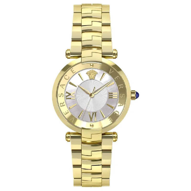 Men's Swiss Watch Retailer-Versace Ladies Watch Revive 35mm Gold Bracelet VAI100016