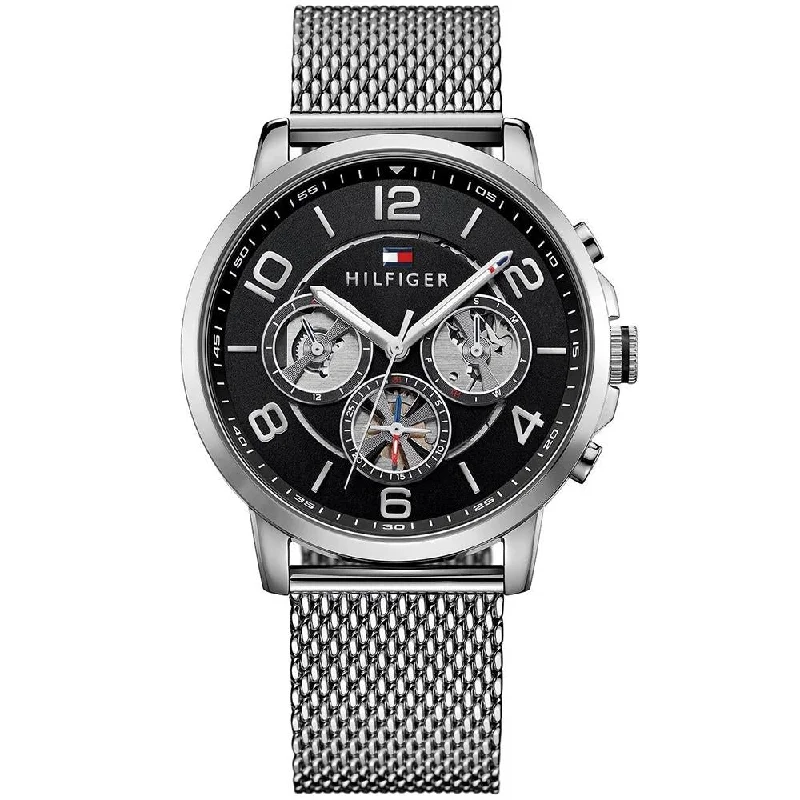 Men's Tonneau Case Dress Watches-Tommy Hilfiger 1791292 Men's Keagan Silver Watch