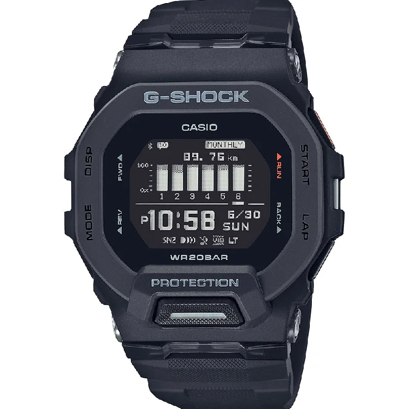Men's Dive Watches with Adjustable Water Depth Monitoring -G-Shock GBD200-1 G-Squad Bluetooth