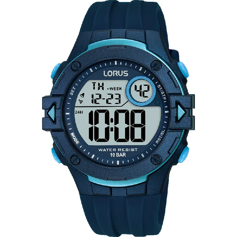 Mens Occasional Style Smart Watches-Lorus R2325PX-9 Digital Multi-Time