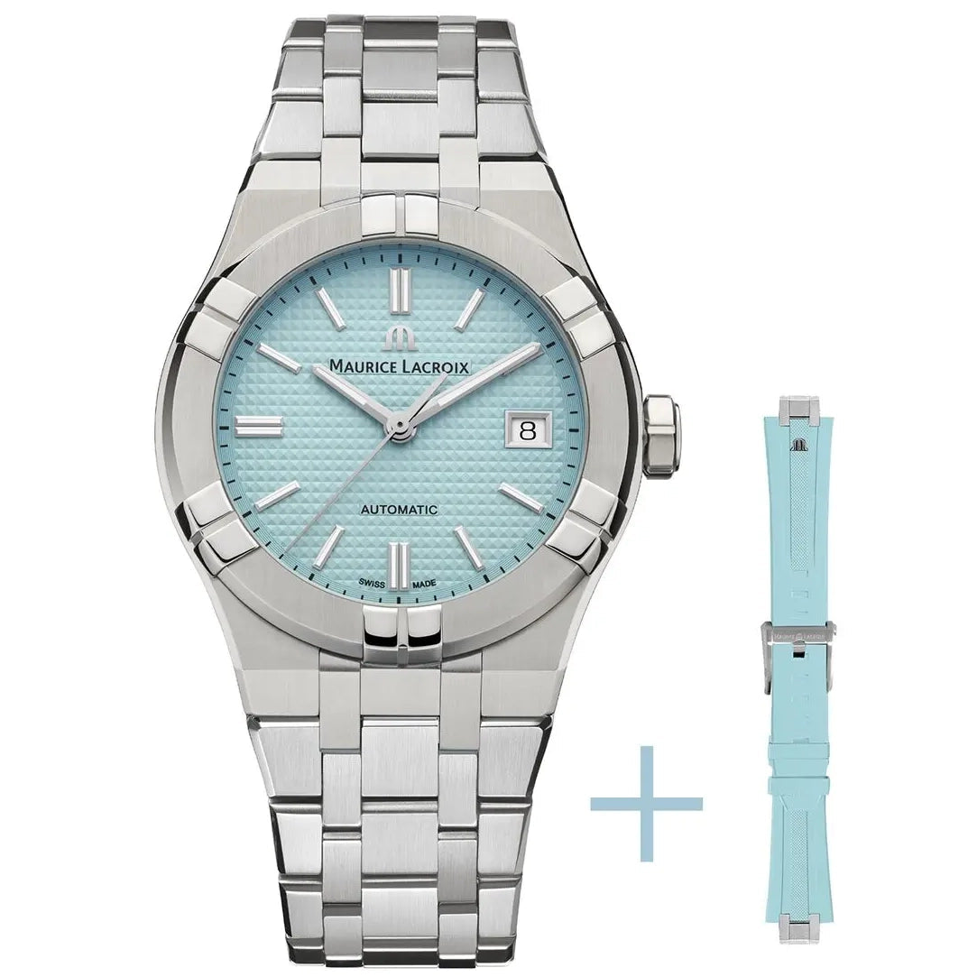 Men's Swiss Eco-Drive Edition-Maurice Lacroix Aikon Automatic Limited Summer Edition Turquoise Watch AI6007-SS00F-431-C