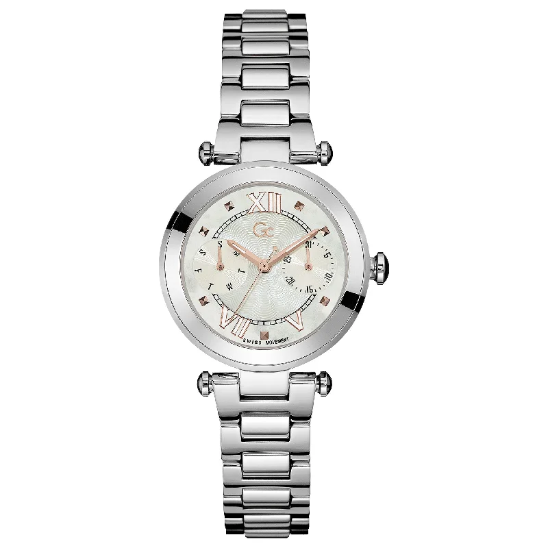 Men's Elegant Design Dress Watches-GC LadyChic Ladies Silver Watch Y06010L1MF