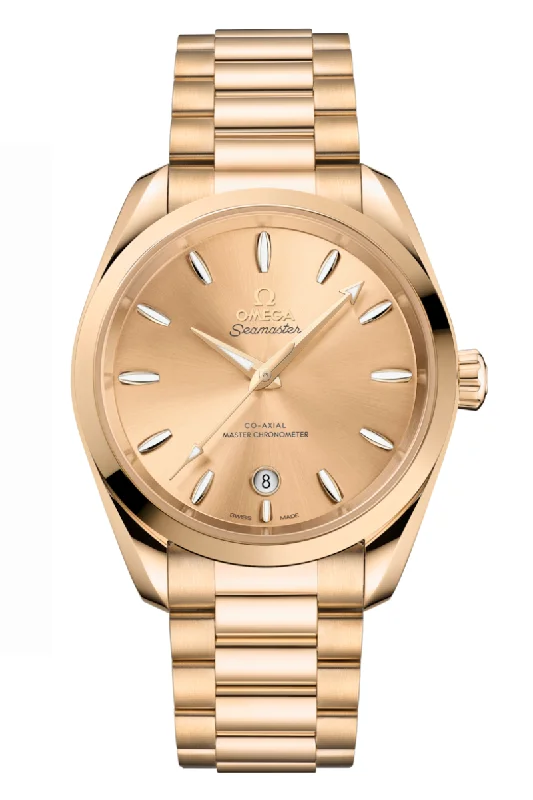 Men's Spring Design Dress Watches-Omega Seamaster Aqua Terra Shades Moonshine Gold Master Chronometer 220.50.38.20.08.001
