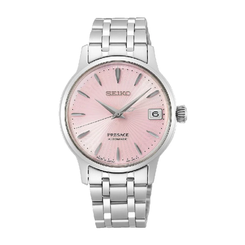 Women's Mechanical Watch Tonneau Case Edition-Orologio Seiko SRP839J1 da donna Presage rosa