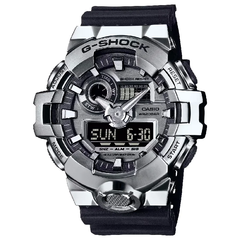 Men's Birthday Style Sports Watches-Orologio G-Shock GM-700-1AER cassa bigsize acciaio e resina