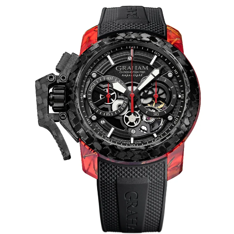Men's Field Watches Manufacturing-Graham Black Chronofighter Superlight Skeleton Watch 2CCCK.B41A Men's Field Watches Manufacturing-Graham Black Chronofighter Superlight Skeleton Watch 2CCCK.B41A