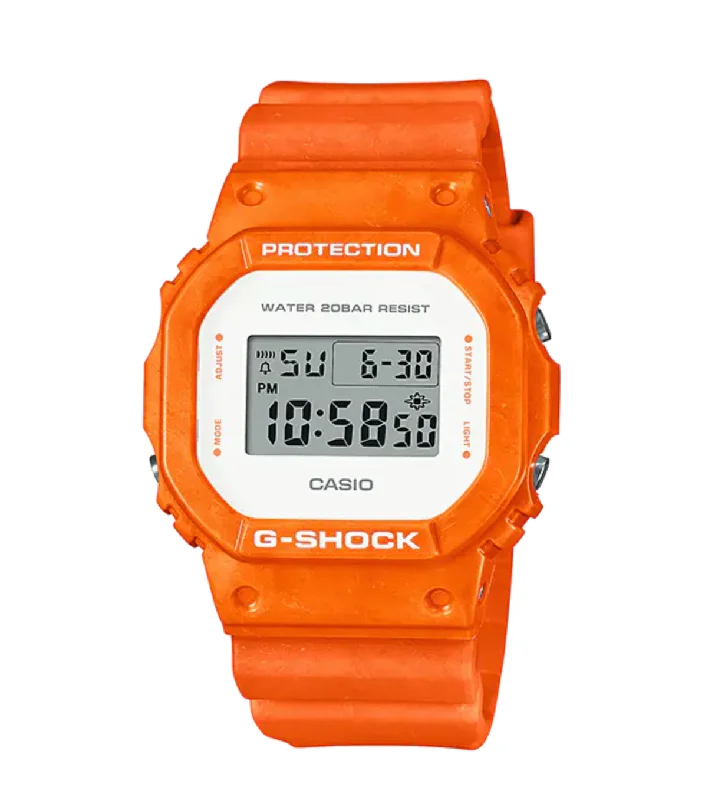 Unisex Tonneau Case Style Watches-Casio G-Shock Watch Vivid Orange DW-5600WS-4DR