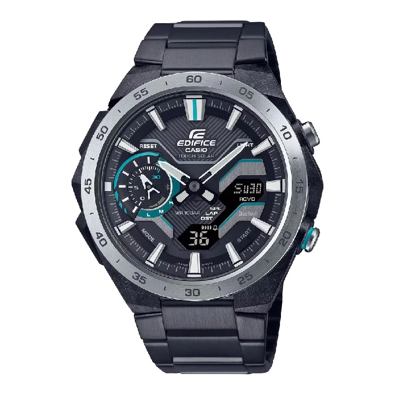 Men's Hand-Wound Sports Watches-Orologio Casio Edifice  ECB-2200DD-1AEF carbonio nero e verde