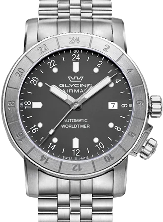 Men's Field Watches Updates-Airman 42 Grey Purist - Bracelet Ref. GL0139