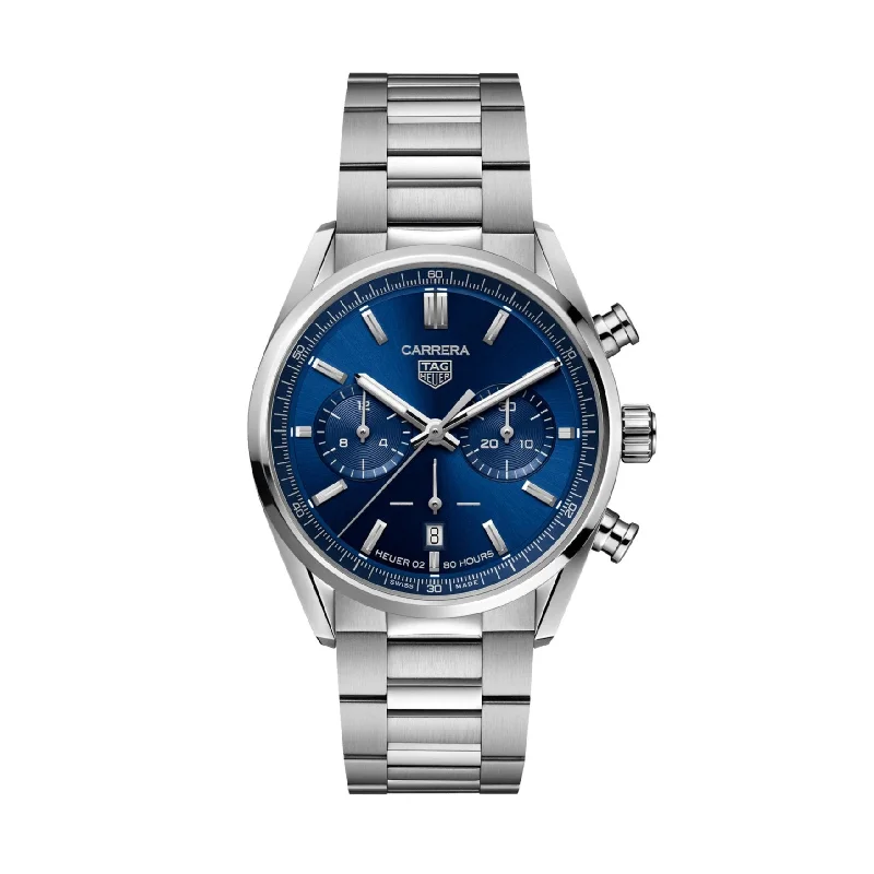 Men's Swiss Eco-Drive Edition-Tag Heuer Carrera Men's Blue Chronograph Watch CBN2011.BA0642