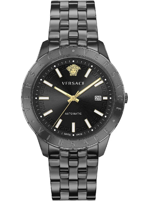 Men's Swiss Kinetic Edition-Versace Men's Watch Univers Automatic Black Bracelet VE2D00621