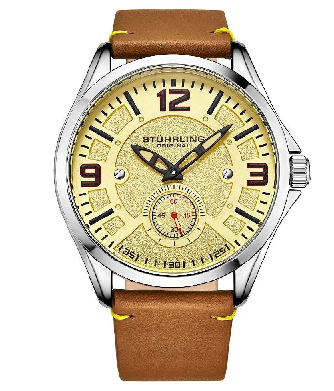 Beige Dial / Silver Case / Light Brown Leather Strap Silver Tang Buckle