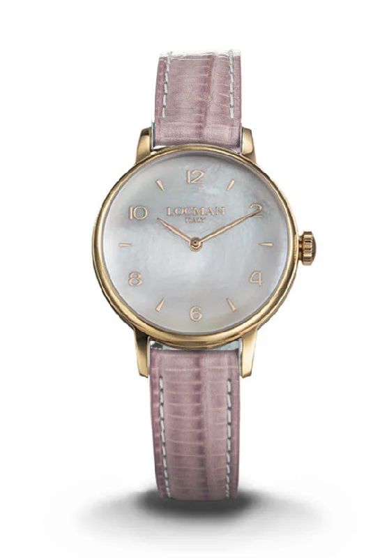 Women's New Year's Eve Style Mechanical Watches-Locman 1960 donna madreperla dorato pelle rosa 0253R14R-RRMWRG2PP Women's New Year's Eve Style Mechanical Watches-Locman 1960 donna madreperla dorato pelle rosa 0253R14R-RRMWRG2PP