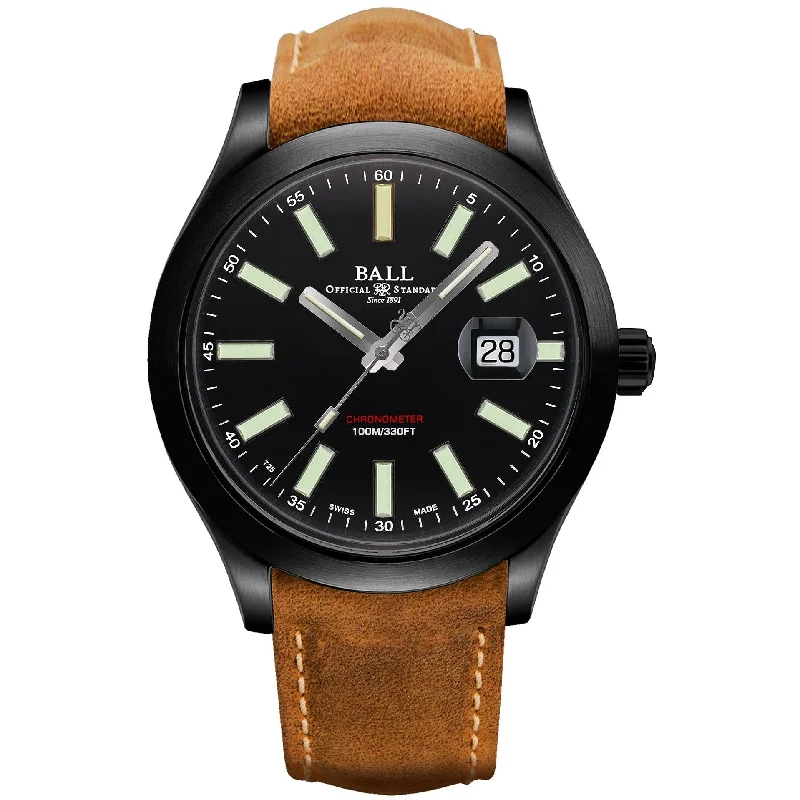Men's Swiss Monogrammed Edition-Ball Engineer II Green Berets Men's Black Watch NM2028C-L4CJ-BK