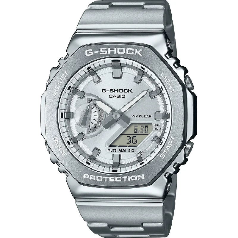 Men's Dive Watches with Adjustable Digital Timekeeping -G-Shock GM2110D-7A G-Steel Metal Covered 'CasiOak' Men's Dive Watches with Adjustable Digital Timekeeping -G-Shock GM2110D-7A G-Steel Metal Covered 'CasiOak'