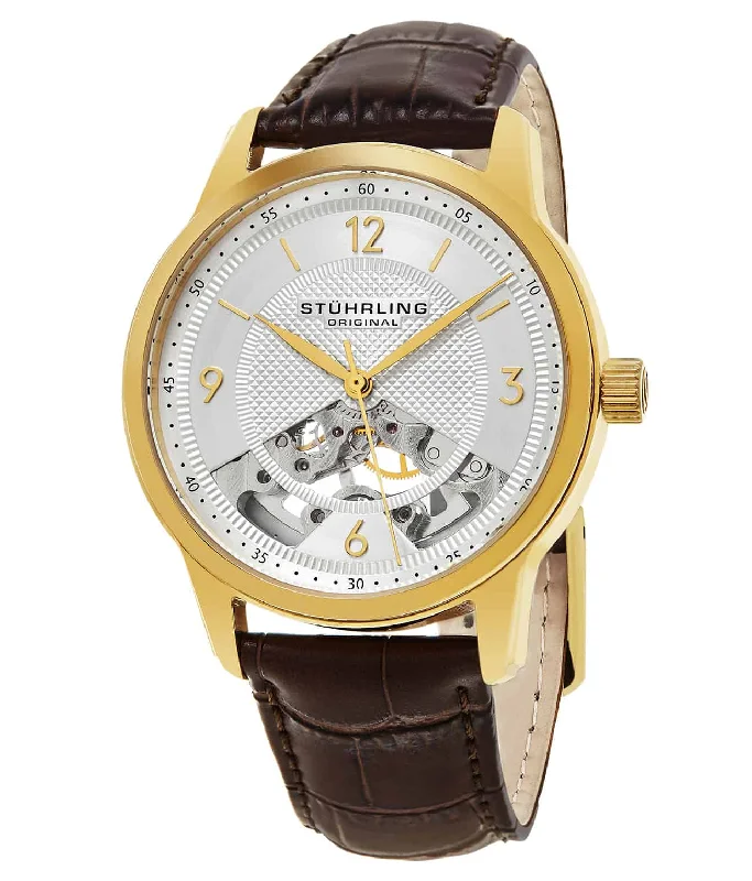 Silver Dial / Gold Case / Brown Leather Strap Tang Buckle