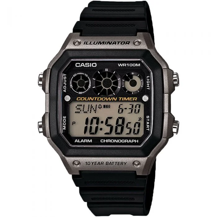 Men's Tonneau Case Style Sports Watches-Casio AE1300WH-8A Digital