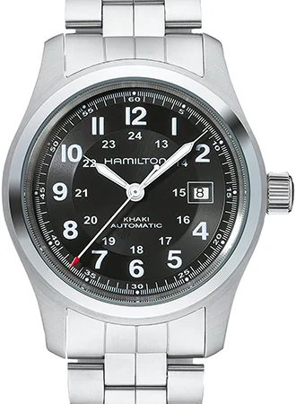 Men's LumiBrite Field Watches-Khaki Field Automatic Black 42 - Bracelet Ref. H70515137 Men's LumiBrite Field Watches-Khaki Field Automatic Black 42 - Bracelet Ref. H70515137